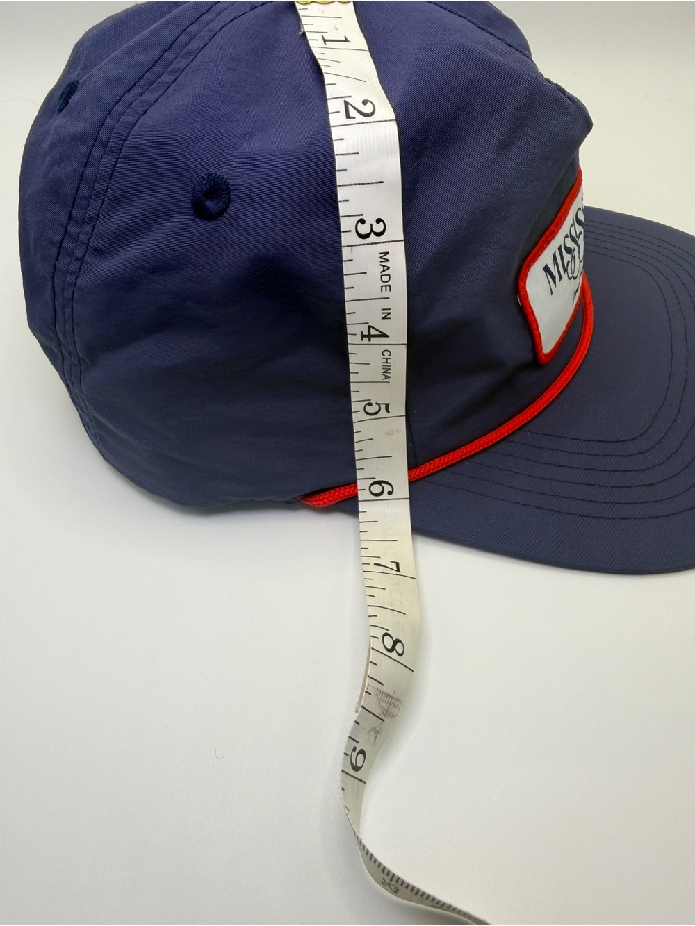 Ole Miss Mississippi Rope Hat Navy Red 5 Panel Snapback Cap Vintage 80s Inspired - Picture 9 of 10